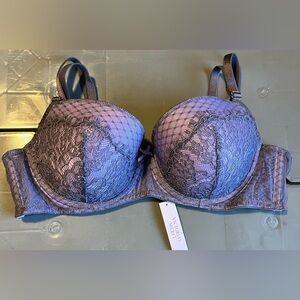 NWT Victorias Secret Grey Lavender Lace Dream Angels Demi Bra 36B